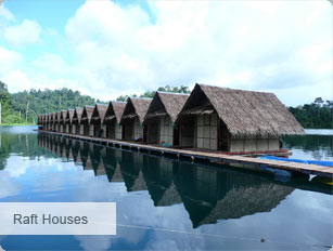 Raft House in Chiew Larn Lake